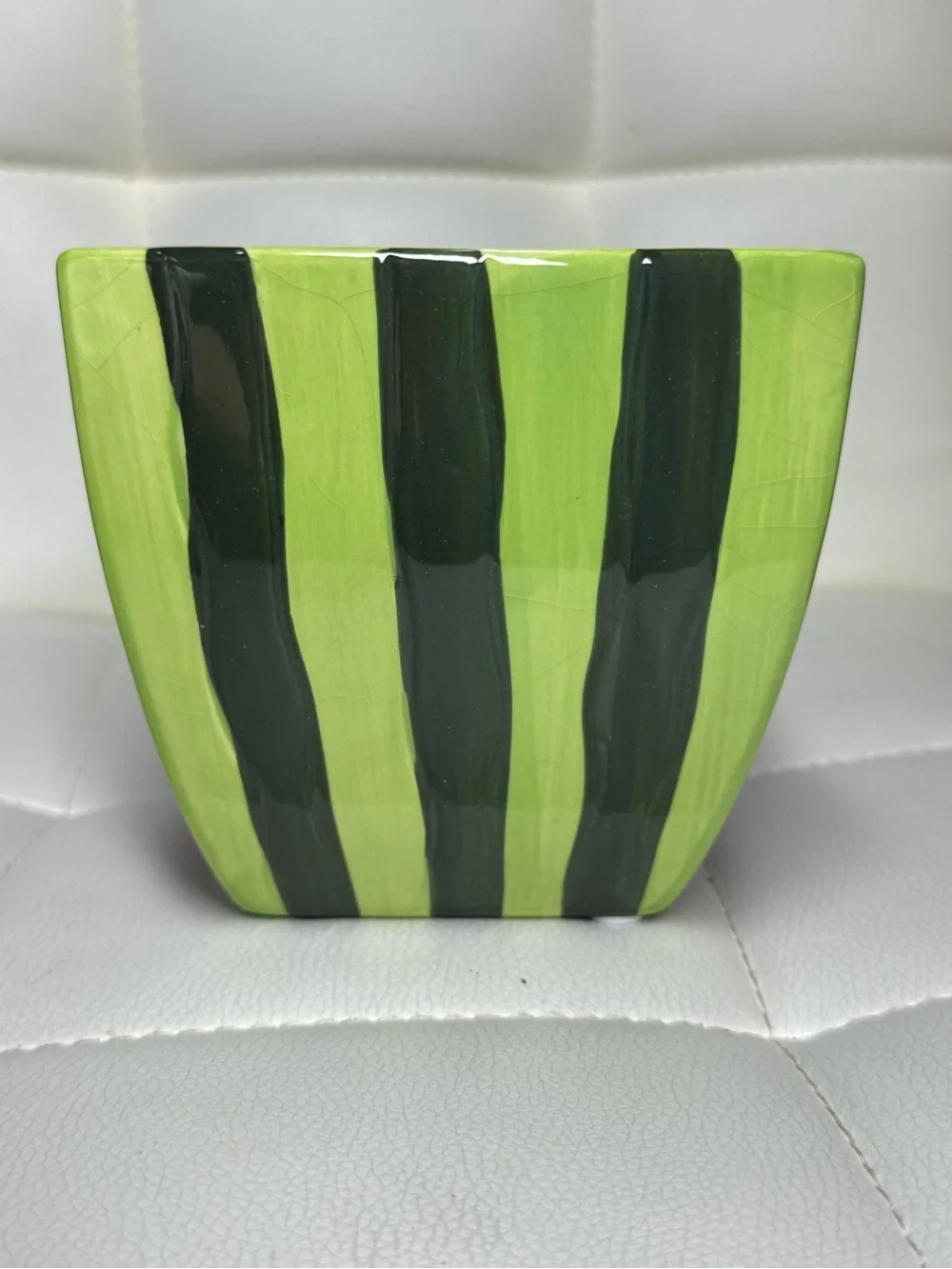 Playful Ceramic Watermelon Accent Vase - Red & Green